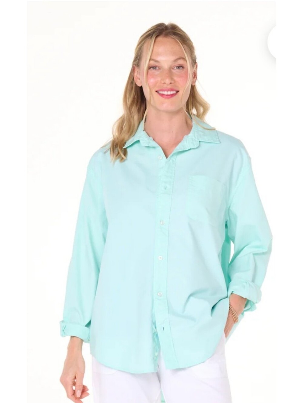 Fresh Produce Plus Size Light Blue Classic Oxford Button Down Shirt